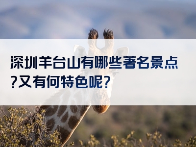 深圳羊台山有哪些著名景点？又有何特色呢？