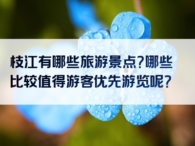 枝江有哪些旅游景点？哪些比较值得游客优先游览呢？
