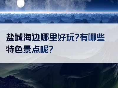 盐城海边哪里好玩？有哪些特色景点呢？
