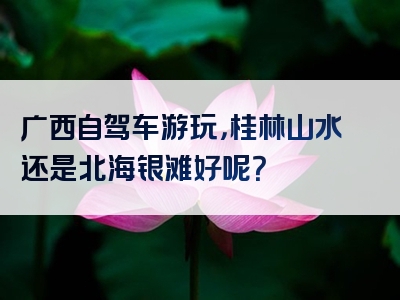 广西自驾车游玩，桂林山水还是北海银滩好呢？