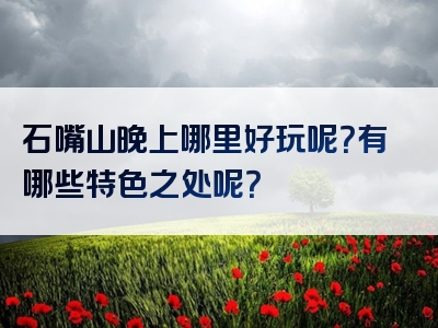 石嘴山晚上哪里好玩呢？有哪些特色之处呢？