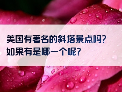 美国有著名的斜塔景点吗？如果有是哪一个呢？