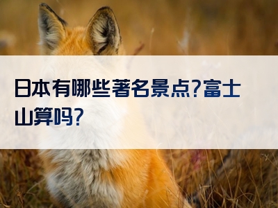 日本有哪些著名景点？富士山算吗？