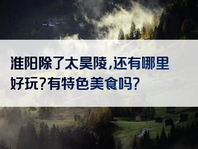 淮阳除了太昊陵，还有哪里好玩？有特色美食吗？