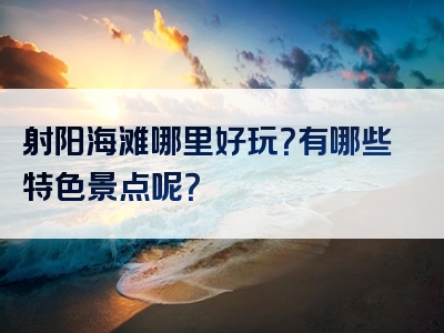 射阳海滩哪里好玩？有哪些特色景点呢？