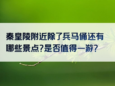秦皇陵附近除了兵马俑还有哪些景点？是否值得一游？