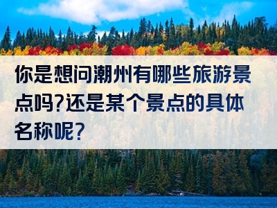 你是想问潮州有哪些旅游景点吗？还是某个景点的具体名称呢？