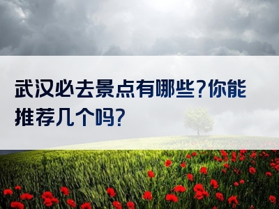 武汉必去景点有哪些？你能推荐几个吗？