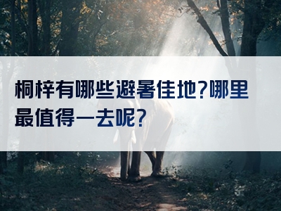 桐梓有哪些避暑佳地？哪里最值得一去呢？