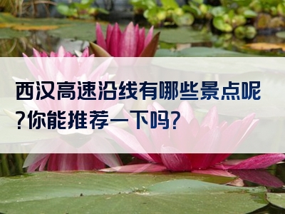 西汉高速沿线有哪些景点呢？你能推荐一下吗？