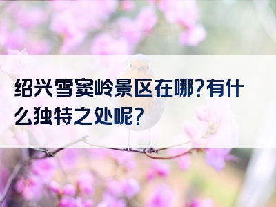 绍兴雪窦岭景区在哪？有什么独特之处呢？