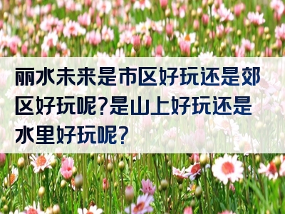 丽水未来是市区好玩还是郊区好玩呢？是山上好玩还是水里好玩呢？