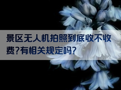 景区无人机拍照到底收不收费？有相关规定吗？