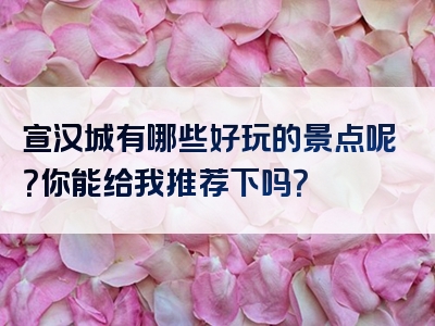 宣汉城有哪些好玩的景点呢？你能给我推荐下吗？