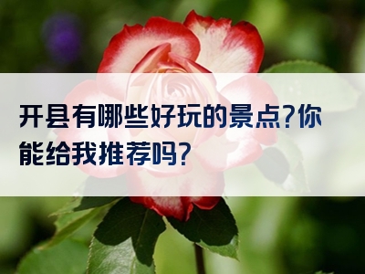 开县有哪些好玩的景点？你能给我推荐吗？