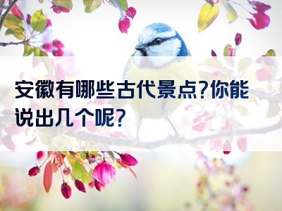 安徽有哪些古代景点？你能说出几个呢？