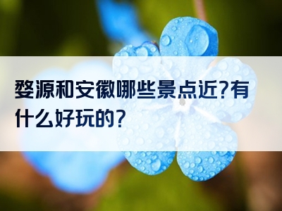 婺源和安徽哪些景点近？有什么好玩的？