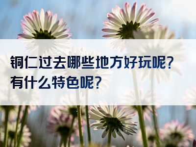 铜仁过去哪些地方好玩呢？有什么特色呢？