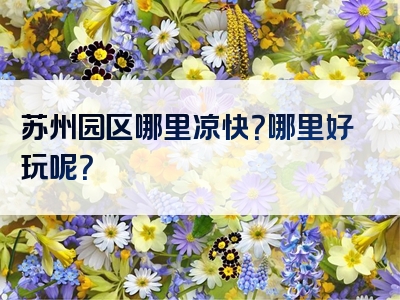 苏州园区哪里凉快？哪里好玩呢？