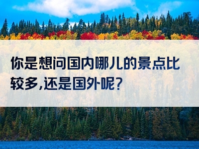 你是想问国内哪儿的景点比较多，还是国外呢？