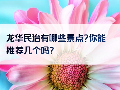 龙华民治有哪些景点？你能推荐几个吗？
