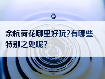 余杭荷花哪里好玩？有哪些特别之处呢？