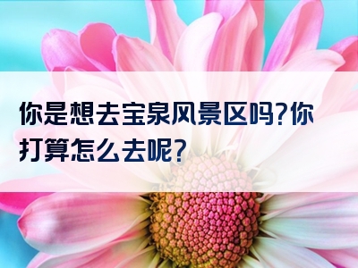 你是想去宝泉风景区吗？你打算怎么去呢？