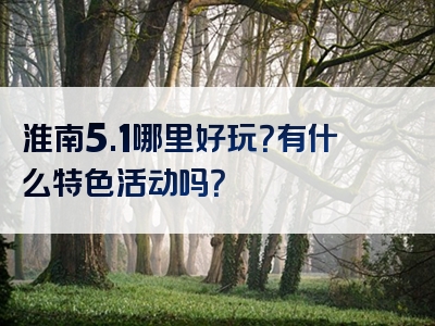 淮南5.1哪里好玩？有什么特色活动吗？