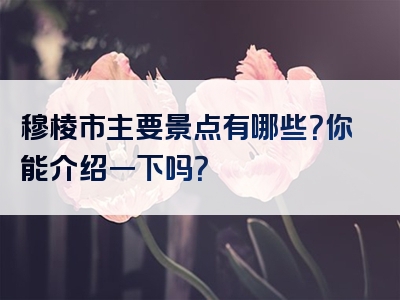 穆棱市主要景点有哪些？你能介绍一下吗？