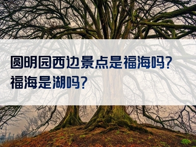 圆明园西边景点是福海吗？福海是湖吗？