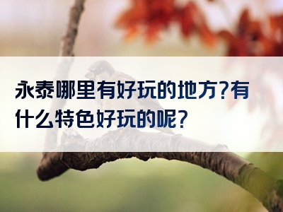永泰哪里有好玩的地方？有什么特色好玩的呢？