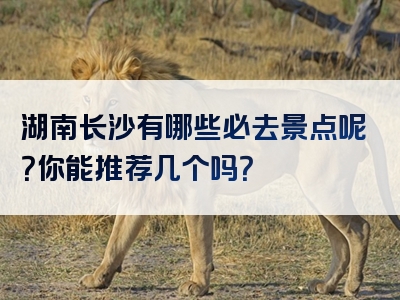 湖南长沙有哪些必去景点呢？你能推荐几个吗？