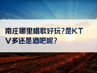 南庄哪里唱歌好玩？是KTV多还是酒吧呢？