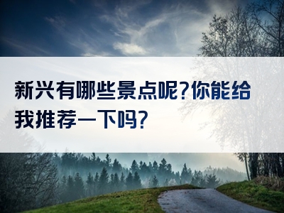 新兴有哪些景点呢？你能给我推荐一下吗？