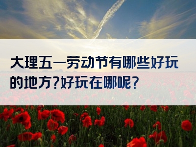 大理五一劳动节有哪些好玩的地方？好玩在哪呢？
