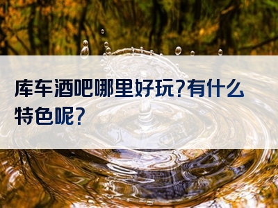 库车酒吧哪里好玩？有什么特色呢？
