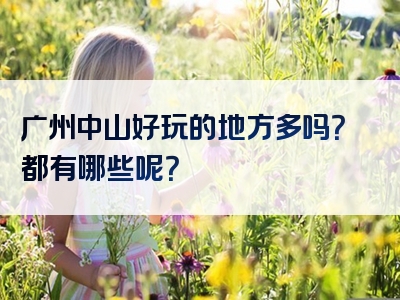 广州中山好玩的地方多吗？都有哪些呢？