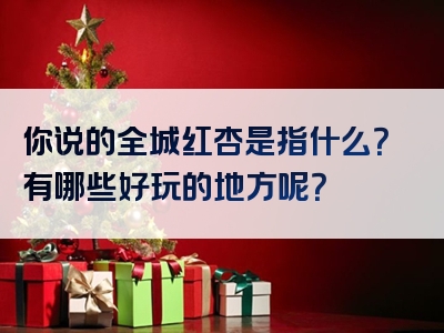 你说的全城红杏是指什么？有哪些好玩的地方呢？