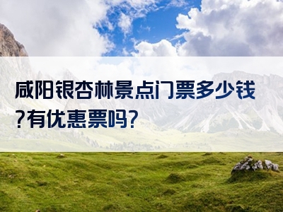 咸阳银杏林景点门票多少钱？有优惠票吗？