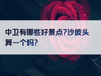 中卫有哪些好景点？沙坡头算一个吗？