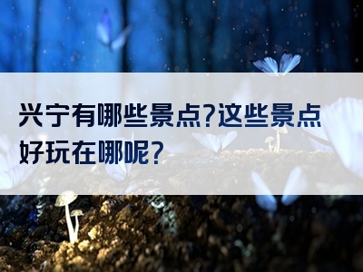 兴宁有哪些景点？这些景点好玩在哪呢？