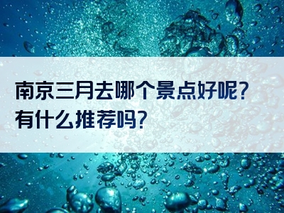 南京三月去哪个景点好呢？有什么推荐吗？