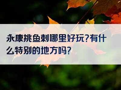 永康挑鱼刺哪里好玩？有什么特别的地方吗？