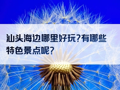 汕头海边哪里好玩？有哪些特色景点呢？