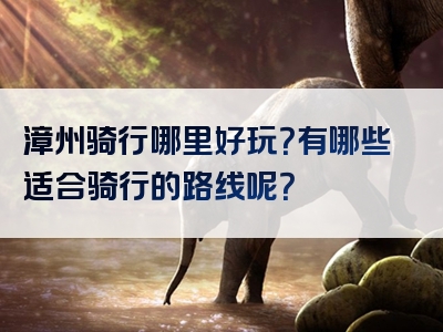 漳州骑行哪里好玩？有哪些适合骑行的路线呢？