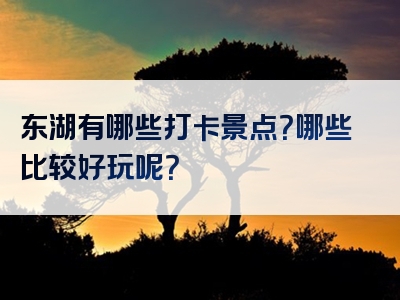 东湖有哪些打卡景点？哪些比较好玩呢？
