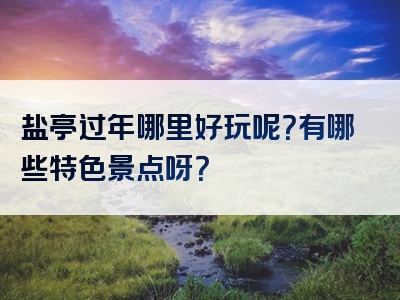 盐亭过年哪里好玩呢？有哪些特色景点呀？