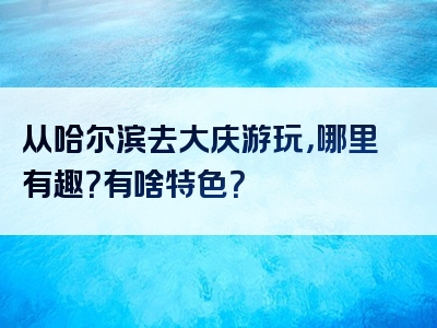 从哈尔滨去大庆游玩，哪里有趣？有啥特色？