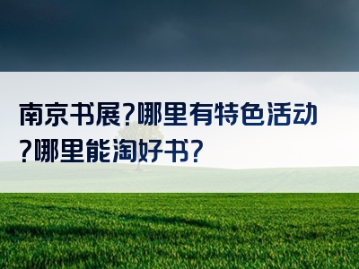 南京书展？哪里有特色活动？哪里能淘好书？