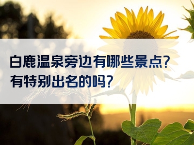 白鹿温泉旁边有哪些景点？有特别出名的吗？